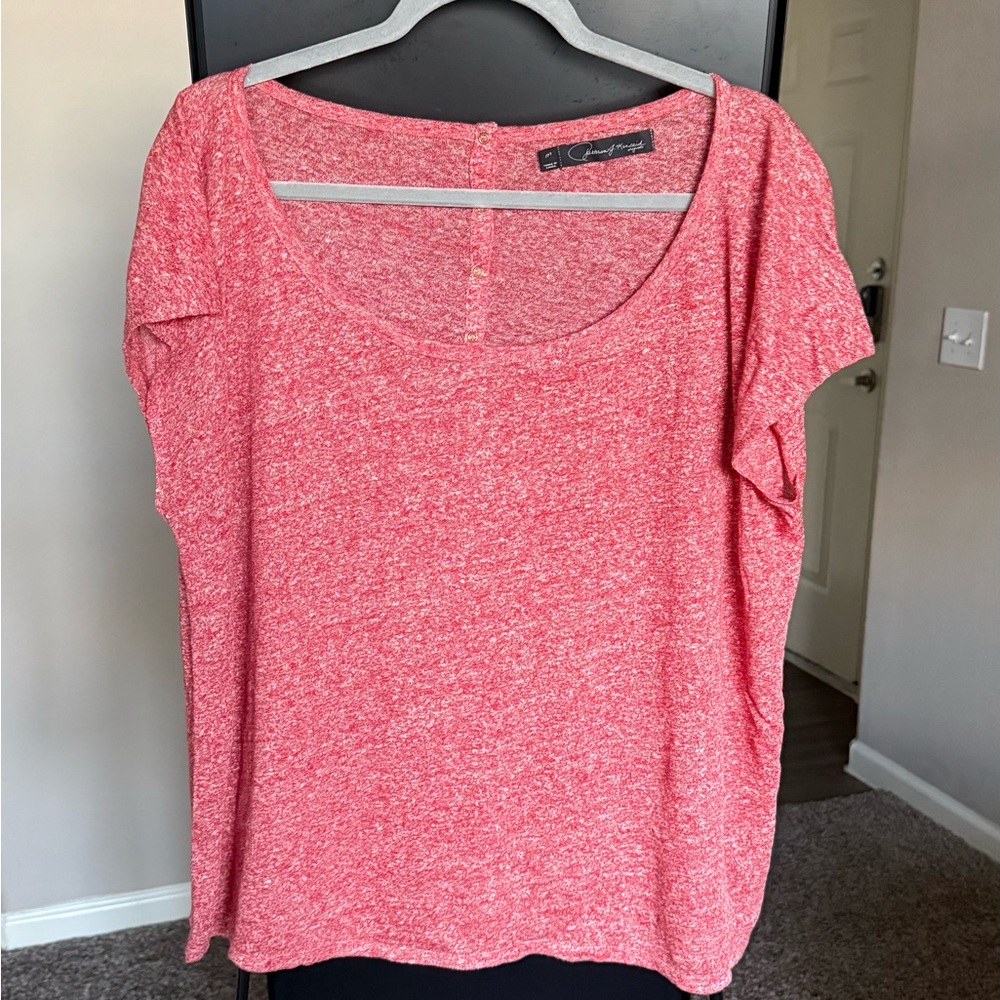 Patterson J. Kincaid Coral Short Sleeve Top
